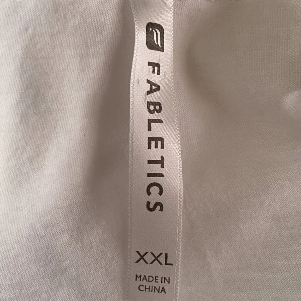 NEW Fabletics Dijon Sz 2XL Womens Knit/Mesh Top T-Shirt White - Picture 7 of 9